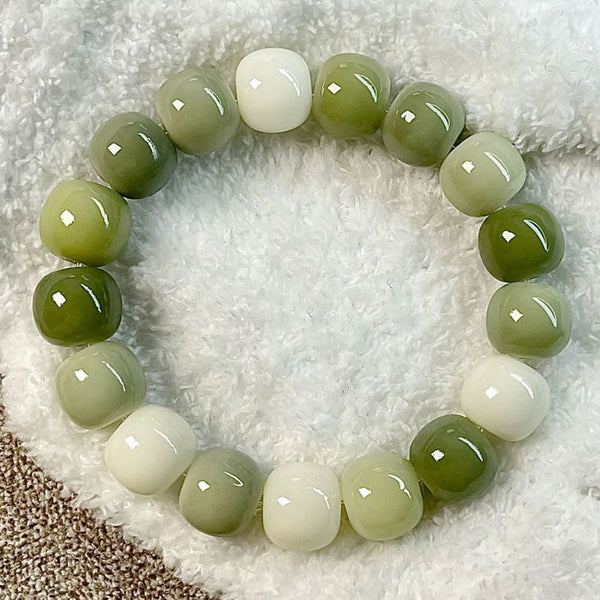 Green Bodhi Root Buddha Beads Peace Bracelet INNERVIBER