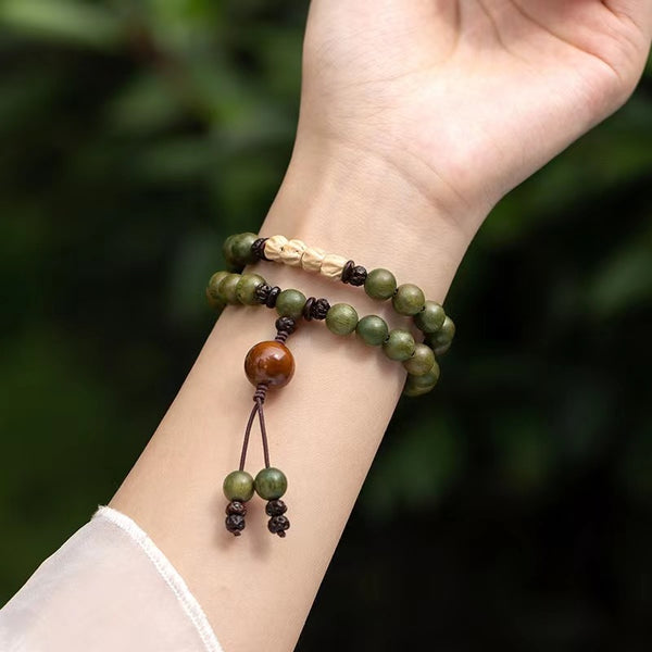 BlessingGiver Green Sandalwood Cypress Bodhi Seed Healing Bracelet BlessingGiver