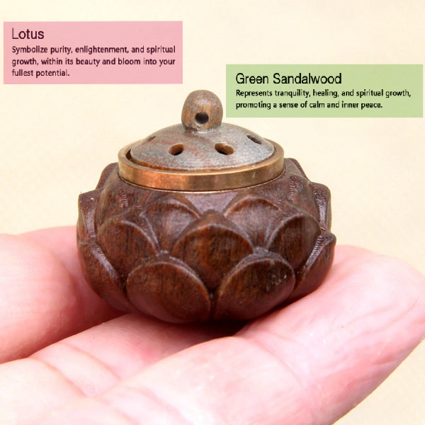 BlessingGiver Green Sandalwood Lotus Symbol Fragrant Sachet Hollowed-out Decoration BlessingGiver
