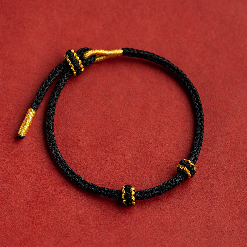 Black Handmade String Bracelet INNERVIBER