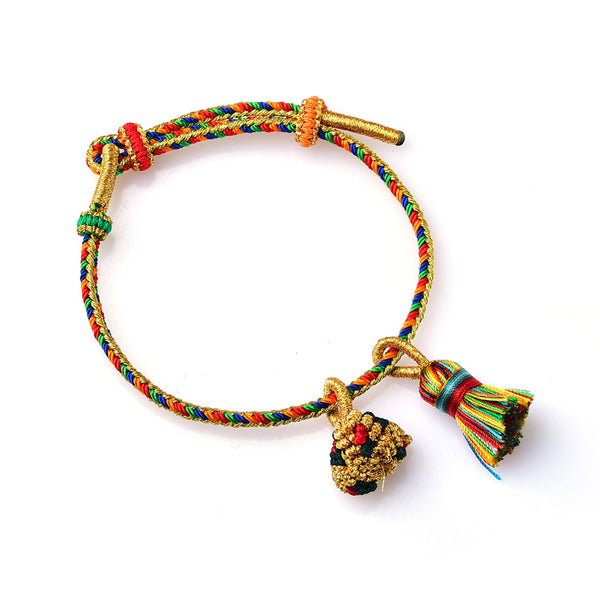 BlessingGiver Handmade Colorful Rope Zongzi Golden Ball Charm Bracelet BlessingGiver