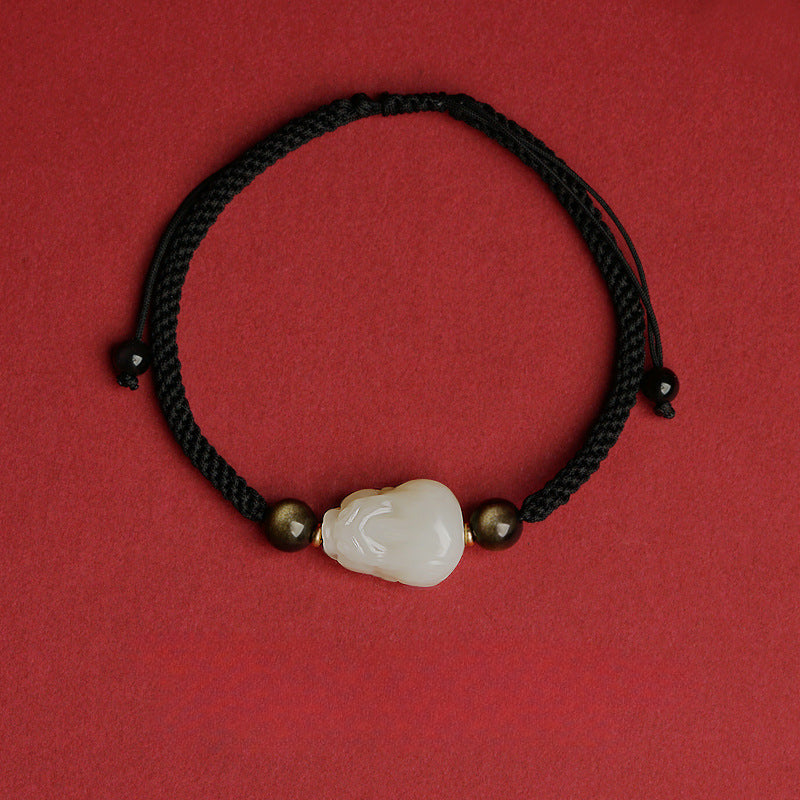 Hetian Jade Pixiu Wealth Harmony String Bracelet Bracelet INNERVIBER Black