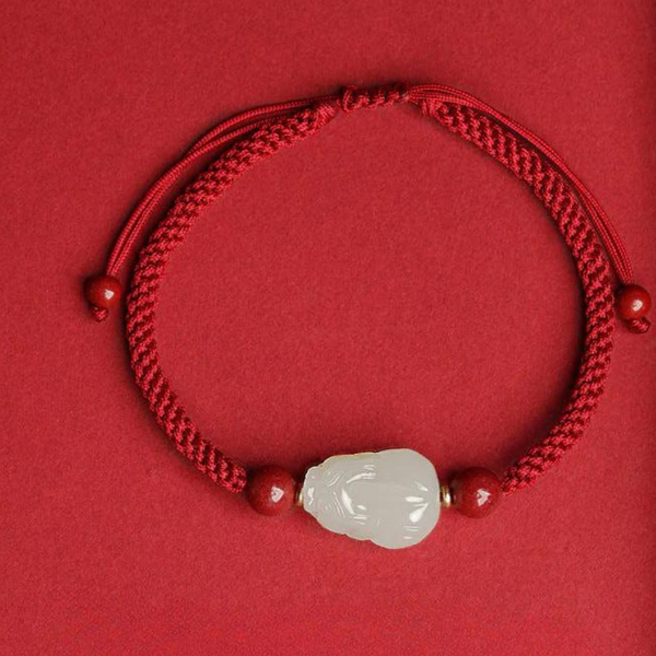 Hetian Jade Pixiu Wealth Harmony String Bracelet Bracelet INNERVIBER Wine Red