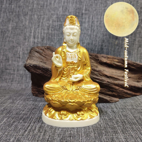 Ivory Nut Avalokitesvara Buddha Carving Display Blessing Home Decoration Decoration INNERVIBER Gilding