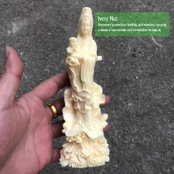 Ivory Nut Songzi Guan Yin Statue Safety Protection Decoration Decoration INNERVIBER 2
