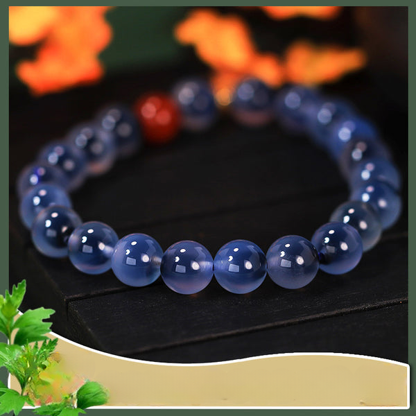 Natural Blue Candy Agate 24K Gold-plated Silver Bracelet Bracelet INNERVIBER 1