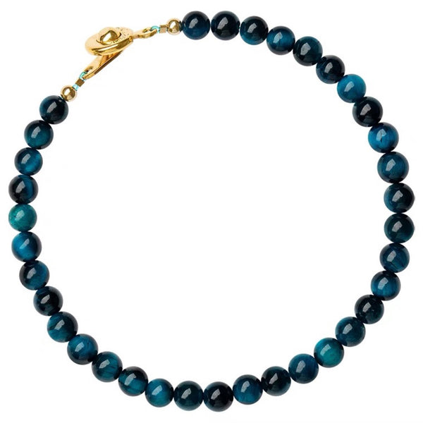 Natural Blue Tiger Eye Round Beads Bracelet Bracelet INNERVIBER 3