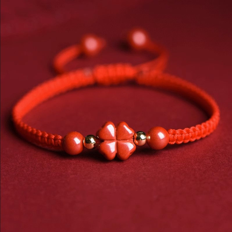 Natural Cinnabar Red String Luck Growth Anklet Bracelet INNERVIBER