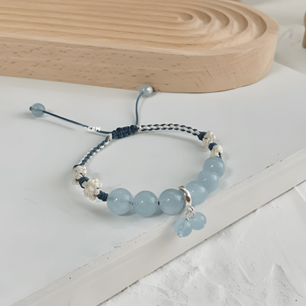 Natural Crystal Love Braided String Bracelet Bracelet INNERVIBER Aquamarine