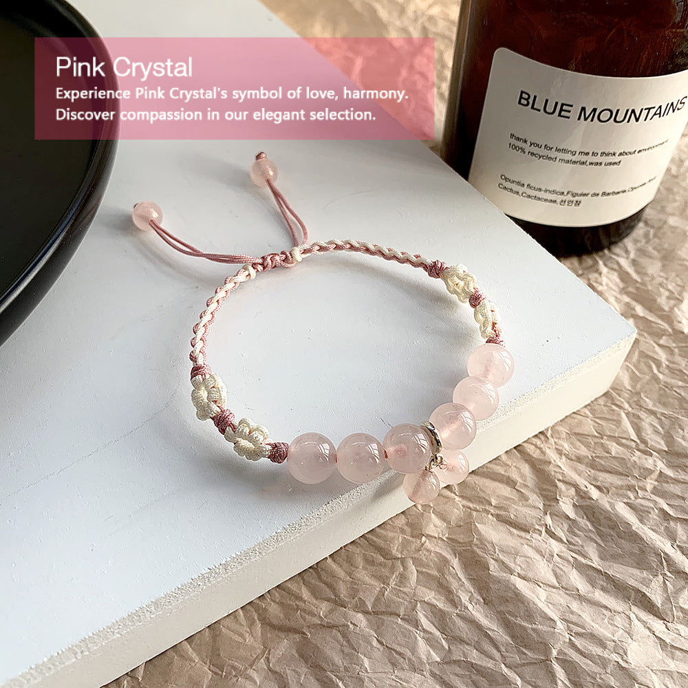 Natural Crystal Love Braided String Bracelet Bracelet INNERVIBER 2