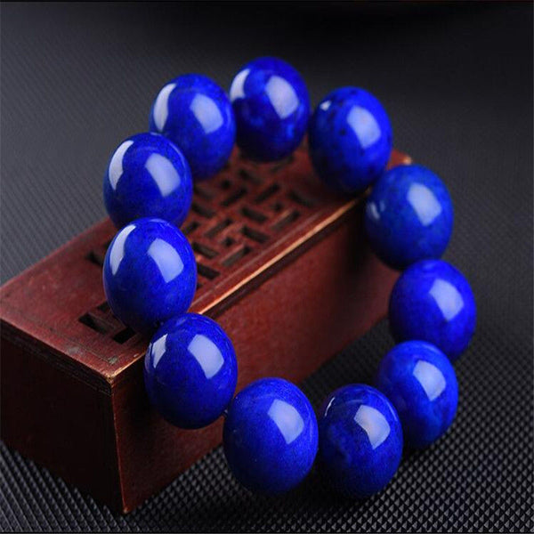 Natural Blue Lapis Lazuli Crystal Bracelet Bracelet INNERVIBER 12mm