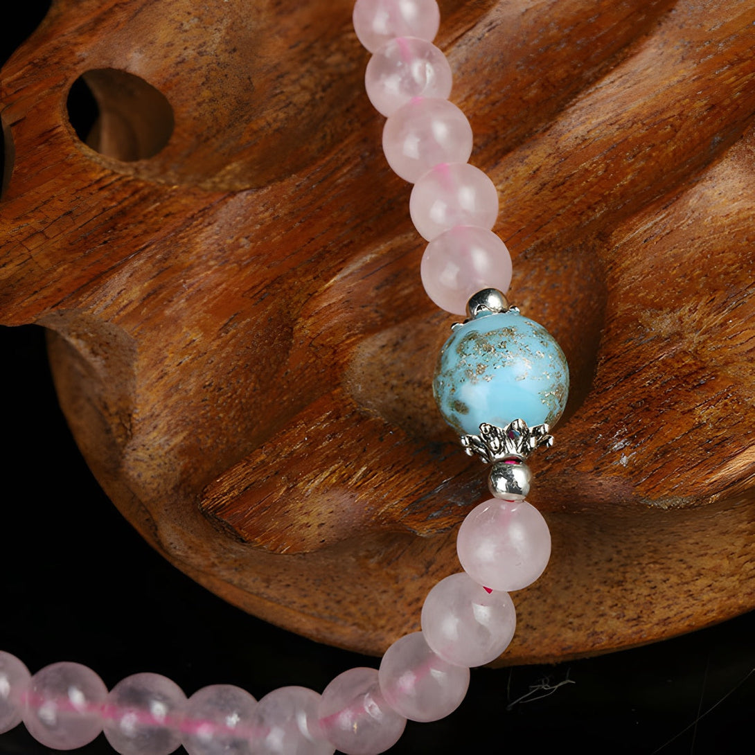 Natural Pink Crystal Rose Quartz Pink Cat's Eye Stone Love Bracelet Bracelet INNERVIBER 4