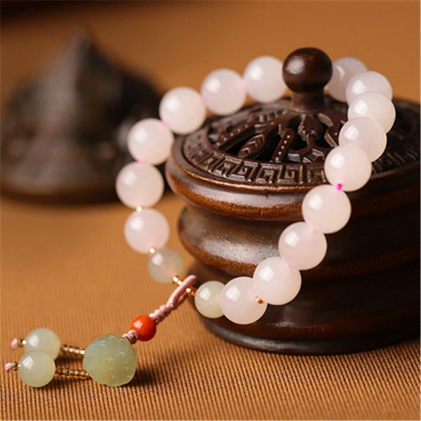 Natural Pink Agate Hetian Jade Lotus Seedpod Charm Bracelet (Copy) Bracelet INNERVIBER main