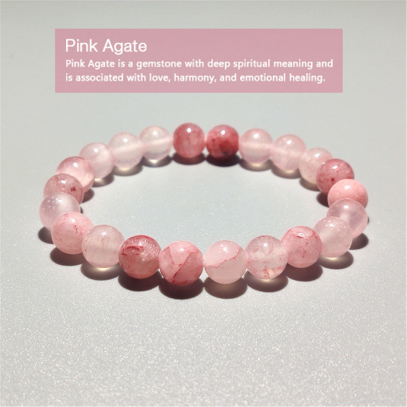 Natural Pink Persian Jade Pink Agate Positive Harmony Bracelet Bracelet INNERVIBER 2