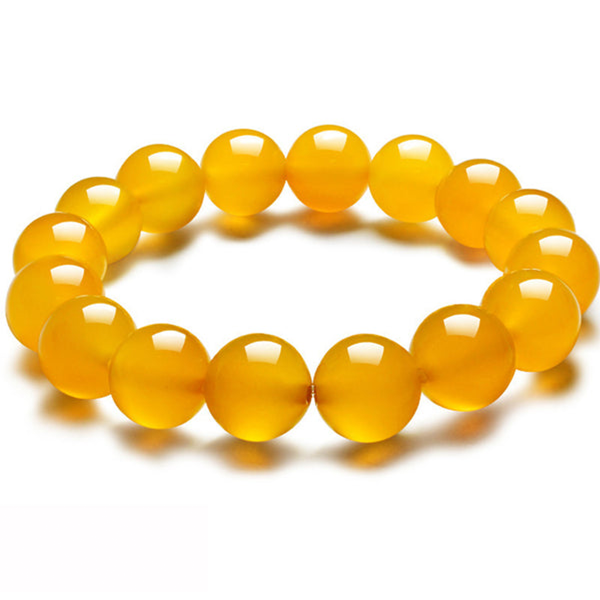INNERVIBER Natural Yellow Agate Balance Bracelet 