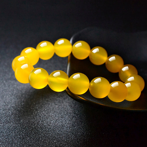 INNERVIBER Yellow Agate Bracelet Beads Bracelet 