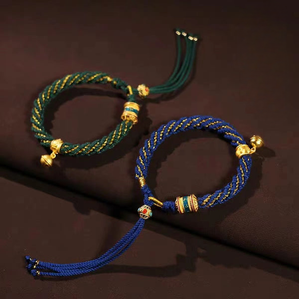 Tibetan Style Om Mani Padme Hum Braided String Bracelet INNERVIBER
