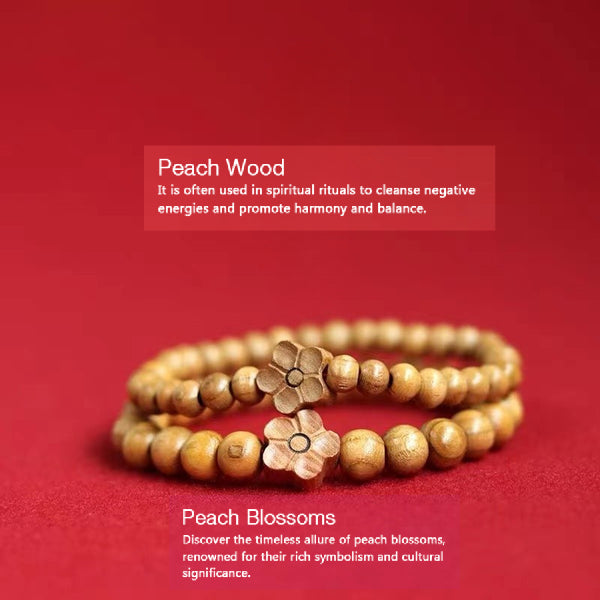 BlessingGiver Peach Wood Peach Blossom Lucky Bracelet BlessingGiver