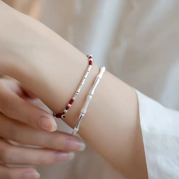INNERVIBER Silver Charm Bracelet