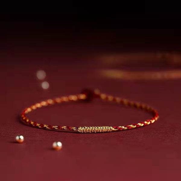 Red Gold String Luck Fortune Knot Braided Bracelet Bracelet INNERVIBER 17-19cm