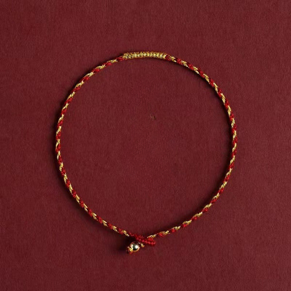 Red Gold String Luck Fortune Knot Braided Bracelet Bracelet INNERVIBER 14-15cm