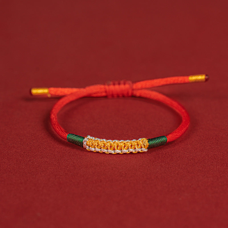 Tibetan Style Handmade Braided Growth Fortune Red String Bracelet Bracelet INNERVIBER 18-19CM