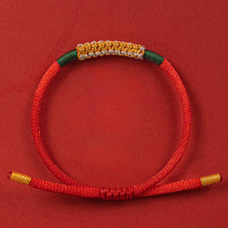 Tibetan Style Handmade Braided Growth Fortune Red String Bracelet Bracelet INNERVIBER 1