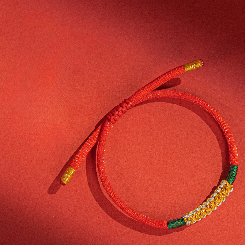 Tibetan Style Handmade Braided Growth Fortune Red String Bracelet Bracelet INNERVIBER 16-17CM