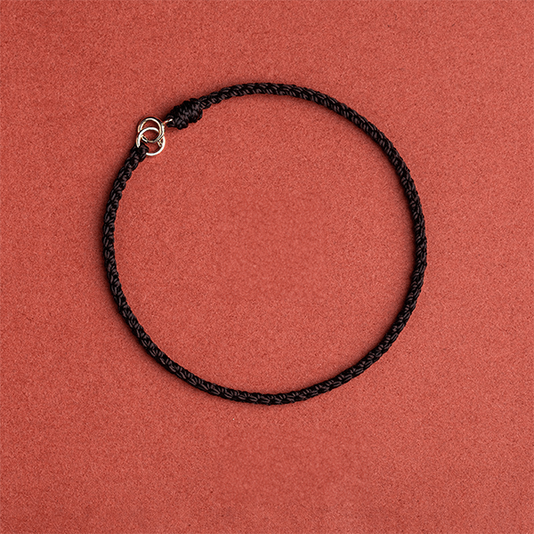 INNERVIBER Black String Anklet Bracelet