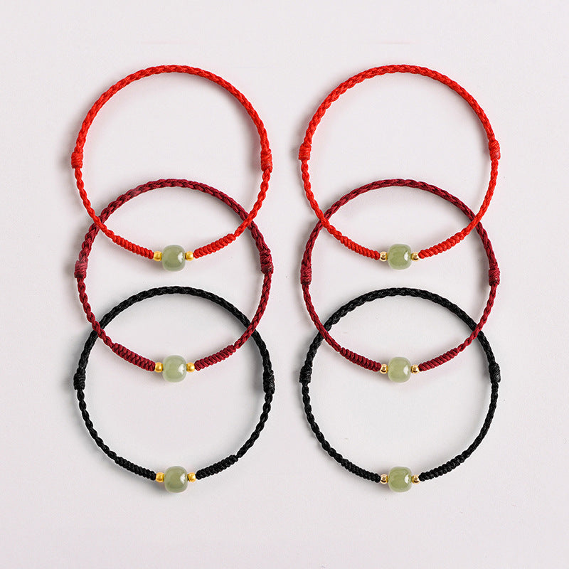 Hetian Jade Harmony Braid Red String Bracelet INNERVIBER