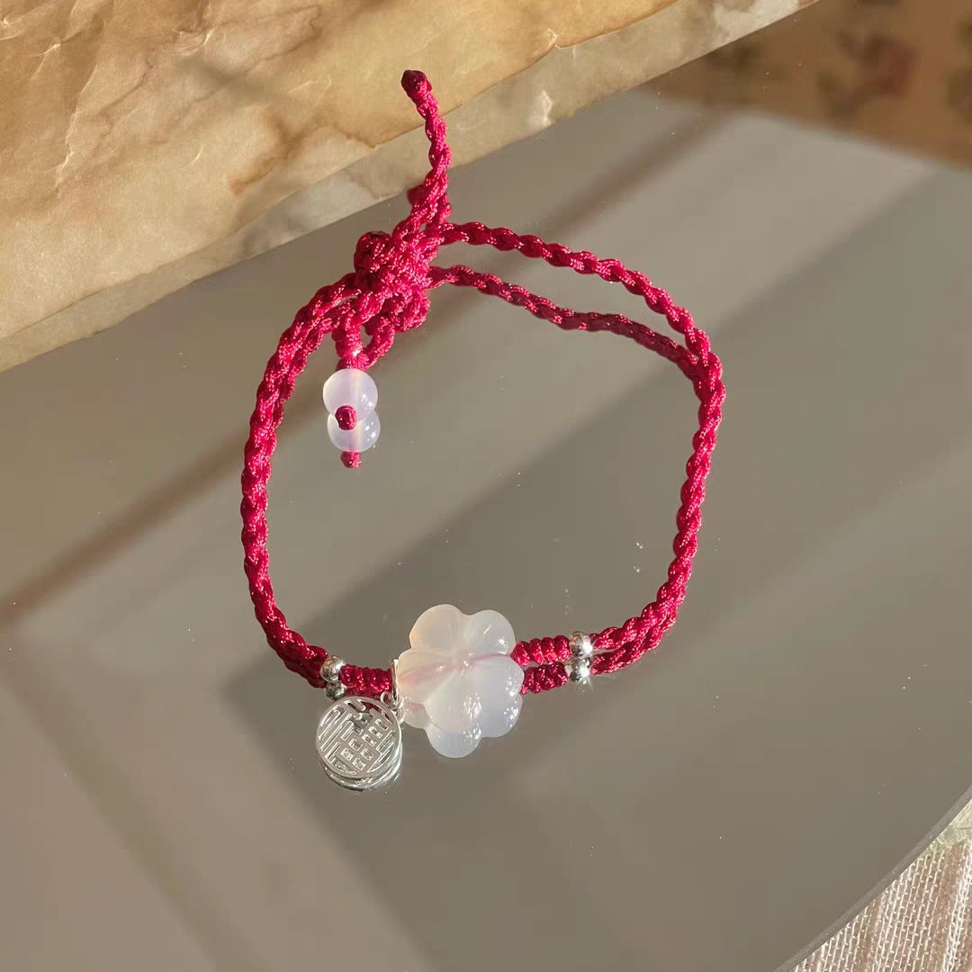 Red String Jade Love Fu Character Bracelet INNERVIBER 