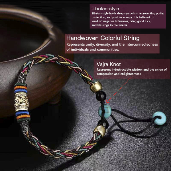 TIbetan Style and Handwoven Colorful String and Vajra Knot