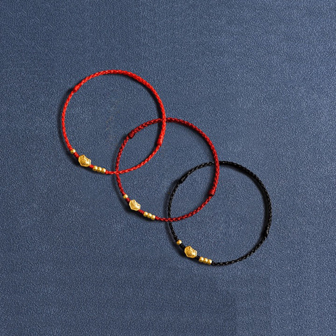 Ruyi Peace Buckle Protection Red String Bracelet Anklet INNERVIBER