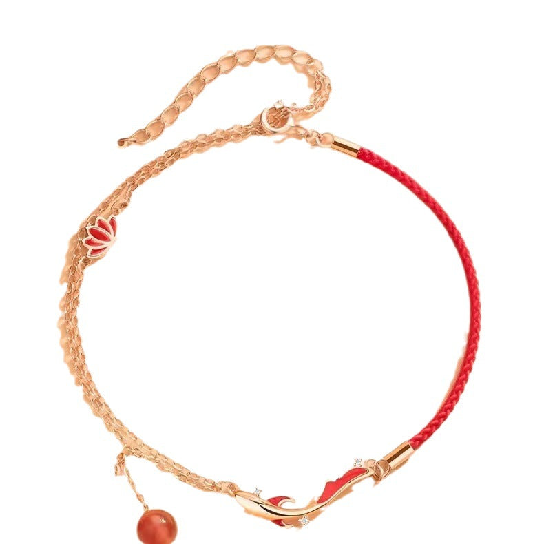 S925 Silver Koi Fish Lucky Wisdom Red String Bracelet Bracelet INNERVIBER 6