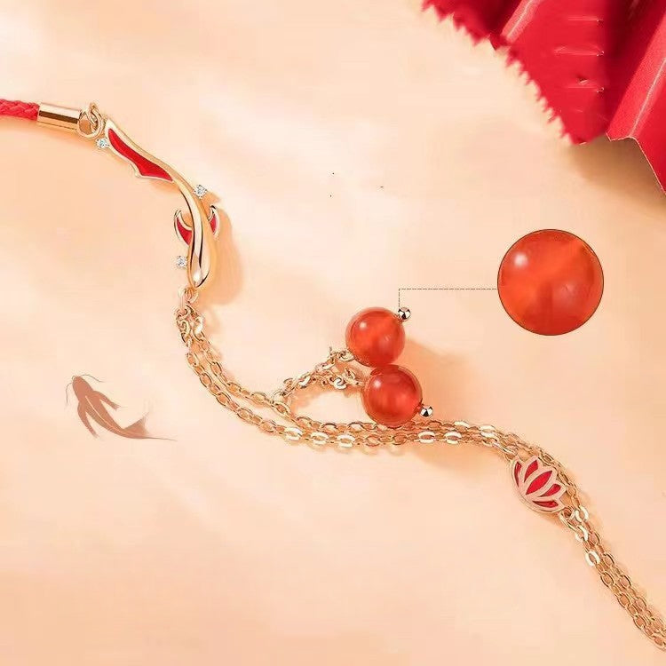 S925 Silver Koi Fish Lucky Wisdom Red String Bracelet Bracelet INNERVIBER 3