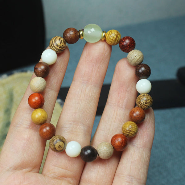 Sandalwood Multi-treasure Bamboo Joint Bead Blessing Bracelet Bracelet INNERVIBER Luminous Bead