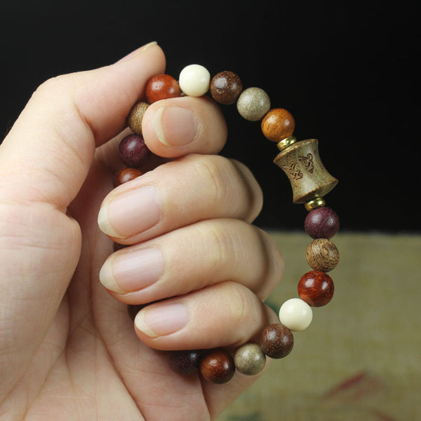 Sandalwood Multi-treasure Bamboo Joint Bead Blessing Bracelet Bracelet INNERVIBER 3