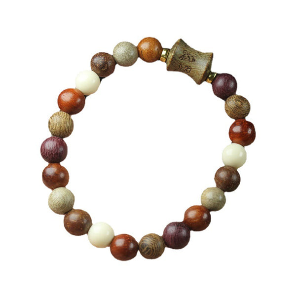 Sandalwood Multi-treasure Bamboo Joint Bead Blessing Bracelet Bracelet INNERVIBER 4