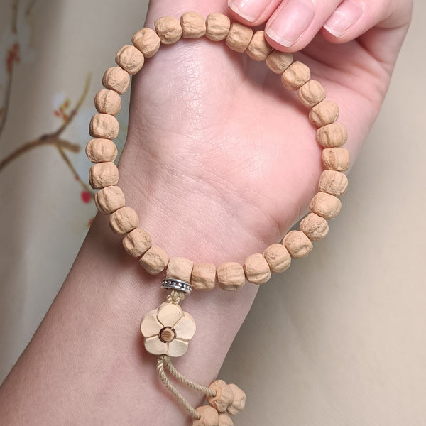 Tibetan Cypress Bodhi Seed Single Loop Spiritual Growth Bracelet Bracelet INNERVIBER Flower 6-8mm