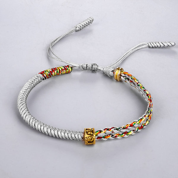 INNERVIBER Tibetan Handwoven Diamond Knot Copper Ring Colorful String Love Luck Bracelet Bracelet INNERVIBER 5