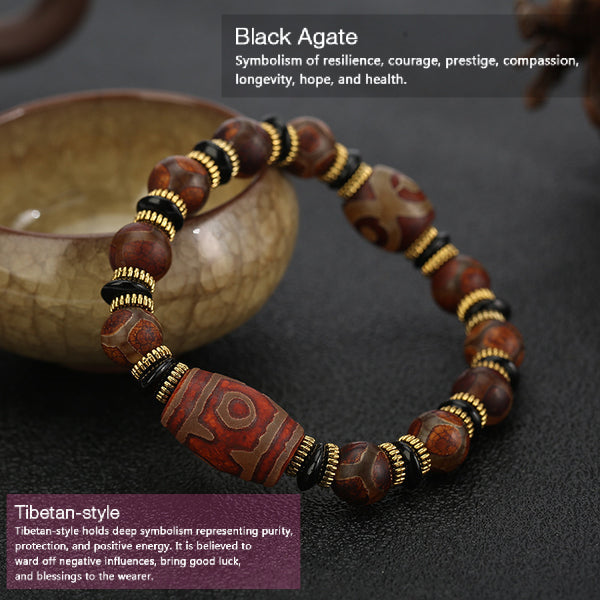 Black Agate and Tibetan Style