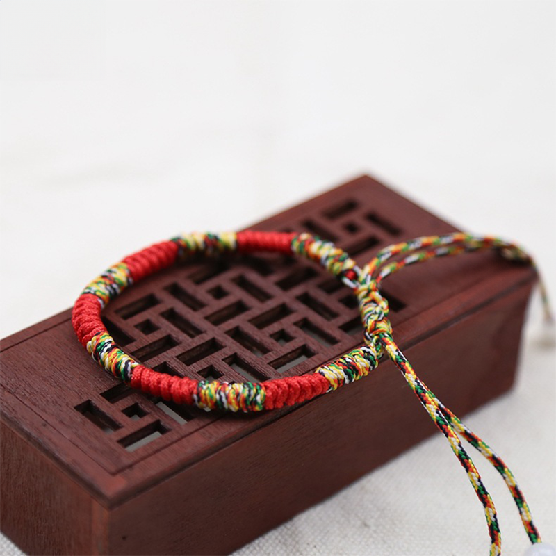Tibetan Style Woven Diamond Knot Colorful String Protection Bracelet INNERVIBER
