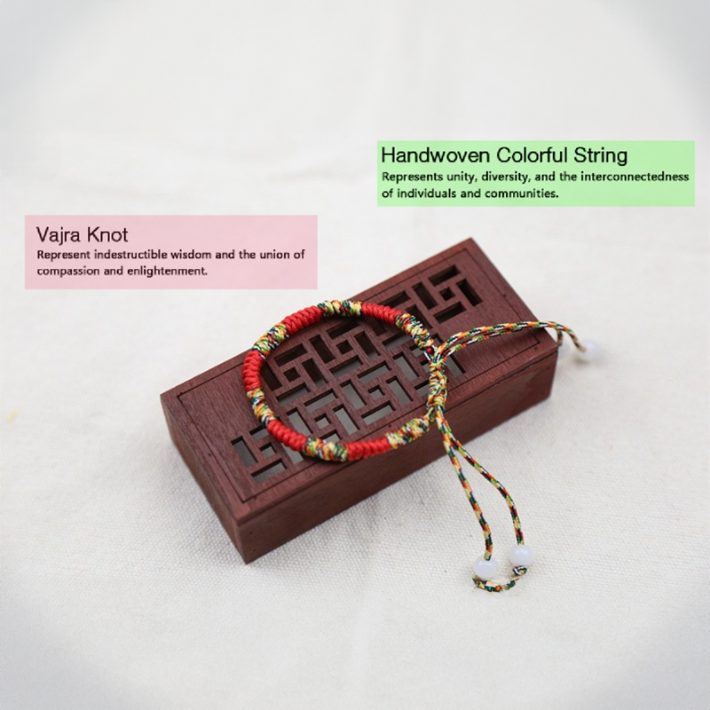 Vajra Knot and Handwoven Colorful String