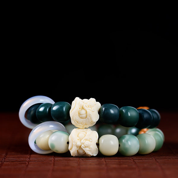 Weathered Bodhi Ivory Fruit Dancing Lion Protection Bracelet Bracelet INNERVIBER main