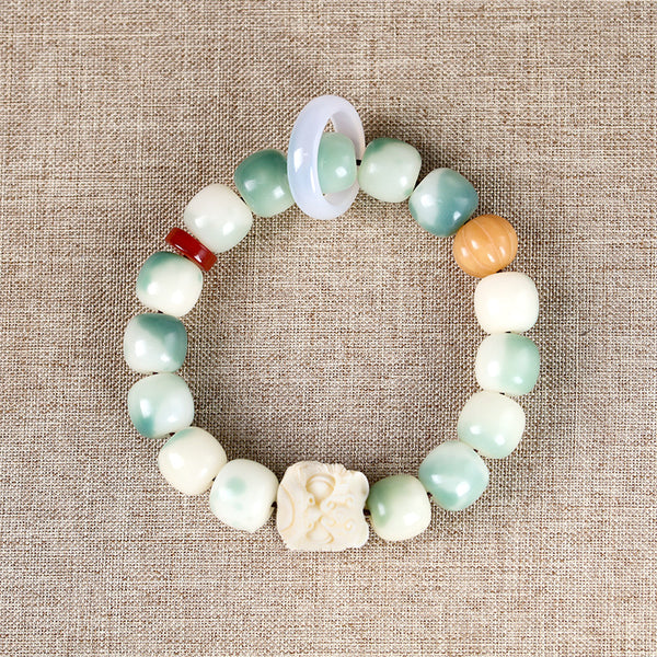 Weathered Bodhi Ivory Fruit Dancing Lion Protection Bracelet Bracelet INNERVIBER Style 2