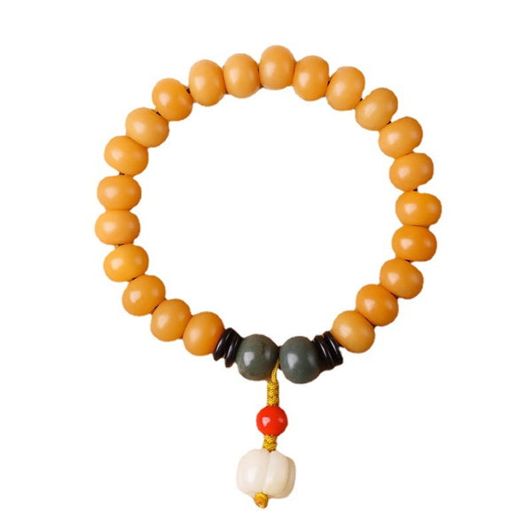Weathered Yellow Jade Bodhi Buddha Beads Balance Bracelet Bracelet INNERVIBER 5