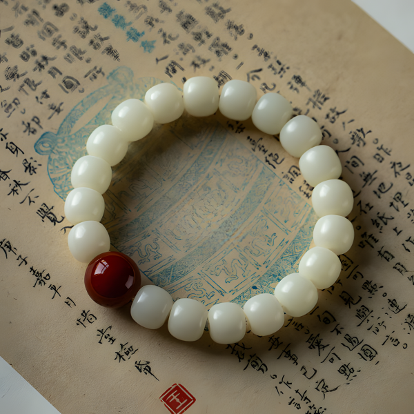 White Jade Bodhi Buddha Beads Purity Serenity Wisdom Bracelet Bracelet INNERVIBER main