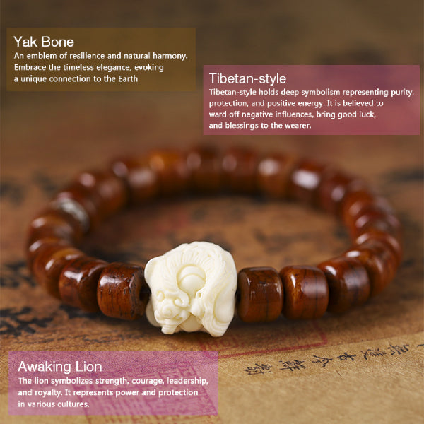 INNERVIBER Yak Bone Awakening Lion Tibetan Strength Tradion Bracelet Bracelet INNERVIBER 2