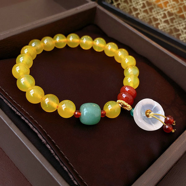 Yellow Agate Good Fortune Jade Stone Prosperity Bracelet Bracelet INNERVIBER main