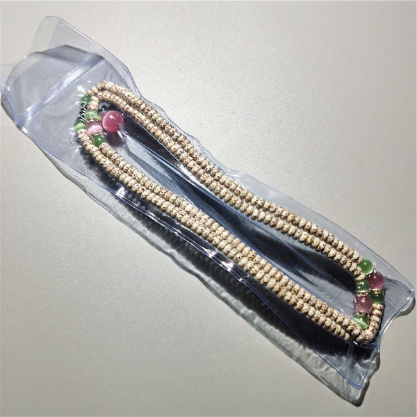 INNERVIBER Pink Agate 108 Beads Bodhi MALA Star Moon Bodhi Buddha Bracelet